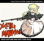  anti-tank_rifle blonde_hair closed_eyes gun long_hair maid media mirakichi pani_poni_dash! parody rifle sailor-fuku_to_kikanjuu simple_series smile solo the_maid-fuku_to_kikanjuu weapon 