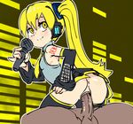  1girl akita_neru animated animated_gif ass blonde_hair detached_sleeves flat_chest headphones long_hair looking_back microphone necktie neru_akita penis ponytail runodle seizure sex side_ponytail skirt smile uncensored vaginal vocaloid yellow_eyes 