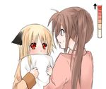  bad_id bad_pixiv_id blonde_hair brown_hair fate_testarossa iceky long_hair lyrical_nanoha mahou_shoujo_lyrical_nanoha multiple_girls pillow red_eyes side_ponytail takamachi_nanoha 