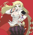  7th_dragon 7th_dragon_(series) ass blonde_hair blush breasts cape cleavage glasses green_eyes huge_ass large_breasts long_hair looking_back mage_(7th_dragon) naitou_kouse vanessa_(7th_dragon) 