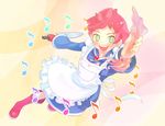  apron artist_request gloves green_eyes knife kumatora maid mother_(game) mother_3 musical_note pink_hair short_hair smile solo squid 