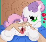  bestiality cub cutie_mark_crusaders equine female feral friendship_is_magic fur green_eyes hair hands horn horse human inside interspecies lying mammal my_little_pony ohohokapi pony pussy sweetie_belle sweetie_belle_(mlp) two_tone_hair unicorn vaginal white_fur young 