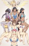  ;) ;d abs ass_visible_through_thighs bad_revision bangs barefoot bikini black-framed_eyewear black_hair blonde_hair blue_eyes blush breasts brown_eyes brown_hair carrying cleavage d.va_(overwatch) dark_skin facial_mark facial_tattoo feet gebyy-terar glasses goggles green_eyes hair_bun hair_ornament hair_stick head_mounted_display high_ponytail jewelry large_breasts long_hair looking_at_viewer md5_mismatch mechanical_wings mei_(overwatch) mercy_(overwatch) multiple_girls muscle muscular_female navel necklace one-piece_swimsuit one_eye_closed open_mouth overwatch pharah_(overwatch) pink_hair ponytail purple_skin scar short_hair shoulder_carry simple_background smile spiked_hair swimsuit symmetra_(overwatch) tattoo tracer_(overwatch) visor whisker_markings widowmaker_(overwatch) wings yellow_eyes zarya_(overwatch) 