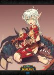  armor bad_id bad_pixiv_id barding barefoot blood_elf blush braid dragon error feet green_eyes hunter_(warcraft) kneeling long_hair pointy_ears smile solo warcraft world_of_warcraft zhuxiao517 