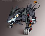  gen_4_pokemon glowing glowing_eyes luxray mecha mechanization metaphor_(artist) no_humans pokemon pokemon_(creature) solo tail teeth zoids 