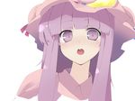  bad_id bad_pixiv_id bangs blunt_bangs crescent face hat long_hair muranisaki open_mouth patchouli_knowledge purple_eyes purple_hair solo touhou 