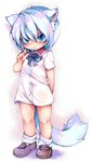  animal_ears bad_id bad_pixiv_id blue_eyes blue_hair blush cat_ears child copyright_request highres kumuiutabito solo tail 