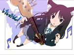  akiyama_mio animal_ears bass_guitar cat_ears from_above instrument k-on! okiura school_uniform solo 
