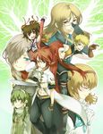  5boys anise_tatlin guy_cecil hair_tubes ion jade_curtiss luke_fon_fabre mieu mitsuki_meiya multiple_boys multiple_girls natalia_luzu_kimlasca_lanvaldear short_hair_with_long_locks sidelocks tales_of_(series) tales_of_the_abyss tear_grants 