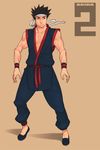  alternate_costume black_hair dougi flats g-room_honten headband japanese_clothes male_focus muscle sleeveless solo spiked_hair virtua_fighter wristband yuki_akira 