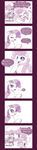  ? balloon bench blue_eyes blush book closed_eyes comic curly_hair cutie_mark english highres leaf long_image looking_at_another looking_at_viewer monochrome multiple_girls murai_shinobu my_little_pony my_little_pony_friendship_is_magic no_humans one_eye_closed open_mouth pink_hair pinkie_pie pony purple_hair rarity reading resting speech_bubble spoken_question_mark tall_image thought_bubble translated tree twilight_sparkle unicorn 