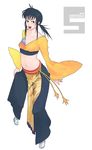  alternate_costume black_hair breasts character_name crop_top g-room_honten hakama japanese_clothes loincloth midriff navel pigeon-toed ponytail sandals sash small_breasts smile solo tabi umenokouji_aoi virtua_fighter virtua_fighter_5 wide_sleeves 