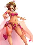  amy_(suisei_no_gargantia) armpits bikini bracelet brown_hair dancer green_eyes highres jewelry md5_mismatch navel open_mouth pekoneko short_hair solo suisei_no_gargantia swimsuit 