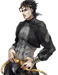  black_hair black_jacket dio_brando headband heart highres jacket jojo_no_kimyou_na_bouken kaname_(emanalc) male_focus palette_swap solo 