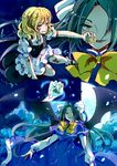  aerial_battle apron bat_wings battle blonde_hair blood blood_on_face bloody_clothes bobby_socks bow braid capelet cloud duel flying full_moon green_eyes green_hair hair_bow hair_over_one_eye hat high_collar kirisame_marisa light_particles long_hair long_sleeves mary_janes mielang mima mini-hakkero moon multiple_girls night no_hat no_headwear open_mouth outstretched_arm parted_lips projected_inset puffy_short_sleeves puffy_sleeves shoes short_sleeves single_braid skirt skirt_set socks touhou touhou_(pc-98) waist_apron wings wizard_hat yellow_eyes yin_yang 