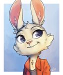  alec8ter border chest_tuft female lagomorph mammal rabbit skye_(zootopia) solo tuft white_border 