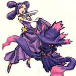  dress gen_4_pokemon gym_leader lowres meimaru_inuchiyo melissa_(pokemon) mismagius pokemon pokemon_(creature) purple_hair quad_tails 