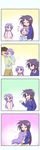  3girls 4koma blush child comic family highres hiiragi_kagami hiiragi_miki hiiragi_tadao hiiragi_tsukasa hug lucky_star multiple_girls pajamas qwer silent_comic younger 