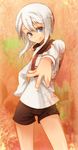  bad_id bad_pixiv_id blue_eyes hands original outstretched_arm outstretched_hand reaching shorts sidelocks smile solo white_hair yoshitomo_(koucha) 