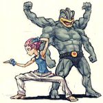  fighting_stance gen_1_pokemon gym_leader lowres machamp master_asia meimaru_inuchiyo muscle parody pokemon pokemon_(creature) pokemon_(game) pokemon_dppt pose sumomo_(pokemon) 