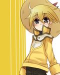  androgynous hat pokemon pokemon_special reverse_trap solo straw_hat yellow yellow_(pokemon) yuu-gi-ou yuu-gi-ou_gx 