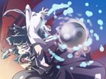  alternate_color dark_persona detached_sleeves hair_tubes hakurei_reimu looking_at_viewer shokkin solo touhou white_sleeves yin_yang 