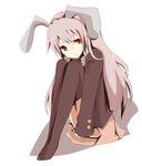  animal_ears bad_id bad_pixiv_id black_legwear blazer bunny_ears jacket long_hair mono_(recall) purple_hair red_eyes reisen_udongein_inaba sitting solo thighhighs touhou 