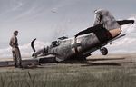  aircraft airplane bf_109 bug copyright_request dragonfly field germany insect luftwaffe pilot pilot_suit realistic same_(carcharodon) soldier swastika war world_war_ii wreckage 