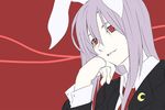  animal_ears blazer bunny_ears chin_rest jacket lavender_hair moon red_eyes reisen_udongein_inaba silve smile solo touhou 