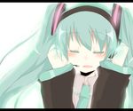  bad_id bad_pixiv_id closed_eyes green_hair hatsune_miku long_hair mono_(recall) necktie solo twintails vocaloid 