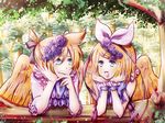  angel flowers kagamine_len kagamine_rin ribbons vocaloid wings 