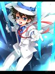  bad_id bad_pixiv_id blue_eyes brown_hair candy food hat kaitou_kid kuroba_kaito letterboxed male_focus meitantei_conan monocle solo tongue tongue_out toujou_sakana 