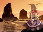  blonde_hair dress horns ibuki_suika nejime touhou water 