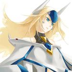  blazblue blonde_hair blue_eyes colored_eyelashes eyelashes long_hair mu-12 noco solo 