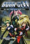  90s artist_request bangs blonde_hair blue_eyes bodysuit breasts burn-up burn-up_w car city cover dvd_cover earrings gloves green_hair ground_vehicle gun hairband handgun headband highres jewelry jinguu_maya kinezono_rio lilica_evett long_hair medium_breasts motor_vehicle multiple_girls night open_mouth ponytail red_eyes rifle smile twintails weapon 