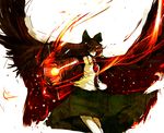  bad_id bad_pixiv_id brown_hair fire reiuji_utsuho ribbon solo touhou un-known_(ninesix) wings 