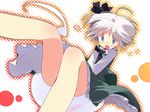  asoka blush hitodama konpaku_youmu konpaku_youmu_(ghost) ribbon silver_hair solo touhou 