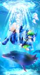  backpack bad_id bad_pixiv_id bag blue_eyes blue_hair dolphin hat jellyfish kawashiro_nitori mikihiro solo touhou twintails underwater 