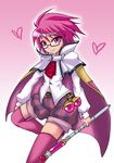  7th_dragon 7th_dragon_(series) arakihaya bad_id bad_pixiv_id cape hanoi mage_(7th_dragon) male_focus otoko_no_ko pink_eyes pink_hair solo thighhighs wand 