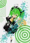  c.c. code_geass eating elbow_gloves food gfm gloves gothic_lolita green_eyes green_hair hat holding_pizza lolita_fashion mini_hat mini_top_hat pizza socks solo top_hat twintails waitress 