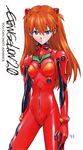  &gt;:( angry bangs blue_eyes bodysuit bracer breasts copyright_name cowboy_shot evangelion:_2.0_you_can_(not)_advance frown gloves hair_between_eyes hair_ornament legs_apart logo long_hair looking_at_viewer neon_genesis_evangelion number official_art orange_hair pilot_suit plugsuit rebuild_of_evangelion sadamoto_yoshiyuki shikinami_asuka_langley signature simple_background skinny small_breasts solo souryuu_asuka_langley turtleneck two_side_up v-shaped_eyebrows white_background 