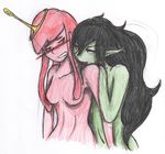  adventure_time imhereforthedrarry marceline princess_bubblegum tagme 