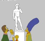  animated homer_simpson homerjysimpson inanimate lisa_simpson marge_simpson ned_flanders statue_of_david 