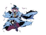  chain cosplay curse_maker purple_hair saigyouji_yuyuko sekaiju_no_meikyuu simple_background solo touhou white_background yukimichi_(yki) 