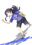  bad_id bad_pixiv_id black_hair blue_eyes box gokou_ruri highres long_hair miro_(katsushikashibamata) ore_no_imouto_ga_konna_ni_kawaii_wake_ga_nai running shirt striped striped_shirt 