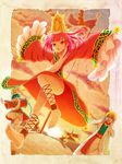  2girls aladdin_(magi) ali_baba_saluja alternate_costume ankle_lace-up barefoot bell cross-laced_footwear feet hat headdress magi_the_labyrinth_of_magic morgiana multiple_boys multiple_girls no_panties pavelnedved11 red_hair robe soles tied_hair 