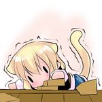  animal_ears blonde_hair board_game chibi hoshizuki_(seigetsu) mizuhashi_parsee puru-see short_hair shougi solo tail touhou trembling |_| 