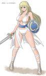  1girl breasts highres large_breasts ogi_(279691) shield solo sophitia_alexandra soul_calibur sword weapon 