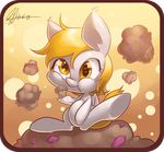 absurd_res amber_eyes blonde_hair bubble bubbles cute derpy_hooves_(mlp) equine eyelashes female feral food friendship_is_magic fur grey_fur hair hi_res horse jggjqm522 long_hair looking_at_viewer mammal muffin my_little_pony pegasus pony pose sitting solo spread_legs spreading star stars wings yellow_eyes 