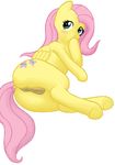  aliasing anatomically_correct anatomically_correct_pussy animal_genitalia anus blue_eyes blush butt cutie_mark equine equine_pussy female feral fluttershy_(mlp) friendship_is_magic fur hair horse looking_at_viewer lying mammal my_little_pony on_side pegasus pink_hair plain_background pony pussy solo white_background wings yellow_fur zippysqrl 